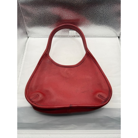 Coach RARE MINI 9027 Cherry Red Leather Ergo Shoulder Bag - Picture 4 of 11
